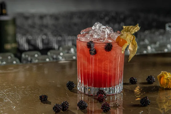 Cocktail Met Bessen Siroop — Stockfoto