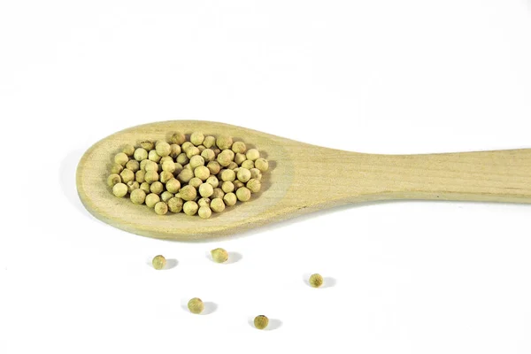 White Pepper Fully Ripened Black Peppercorns Shell Has White Color — Stock Photo, Image