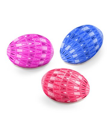 Beyaz arka planda üç renkli Paskalya yumurtası-dijital jeneratör