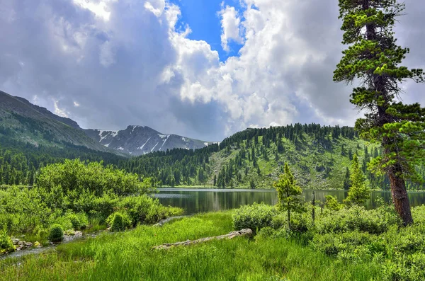 Uno de los siete lagos de montaña Karakol, situado en las montañas de Altai, Rusia —  Fotos de Stock