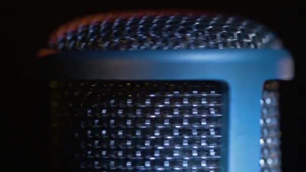 Ein Professionelles Studio Komprimiertes Mikrofon Ein Studio Musikequipment Nahaufnahme — Stockvideo