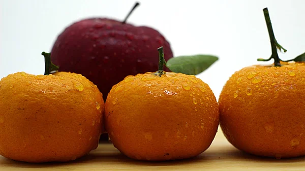 Fotoshooting Mit Frischem Apfel Orange — Stockfoto