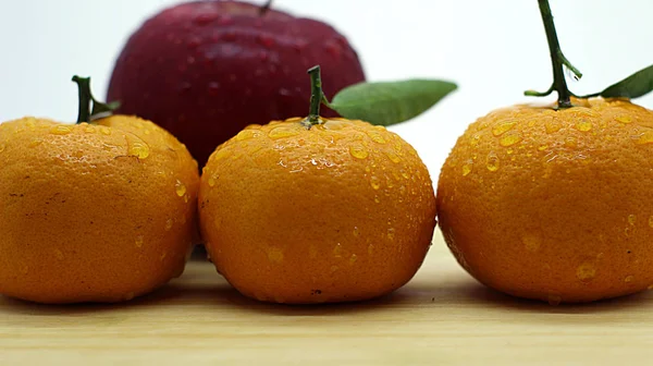 Čerstvé Jablko Pomeranč Photoshoot — Stock fotografie