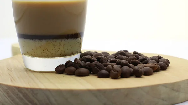 Dunkle Kaffeebohnen Espresso Fotoshooting — Stockfoto