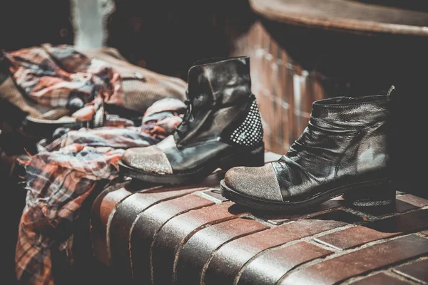 Italiaanse Schoenen Reclame Foto Branded — Stockfoto