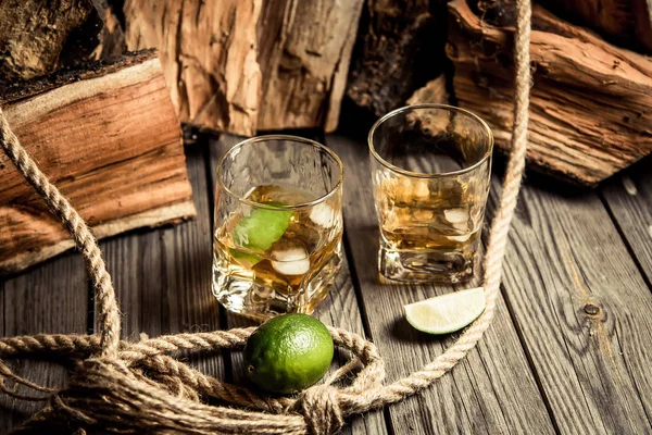 Köstlicher Elite Alkohol Rum Whiskey Tequila Bourbon — Stockfoto
