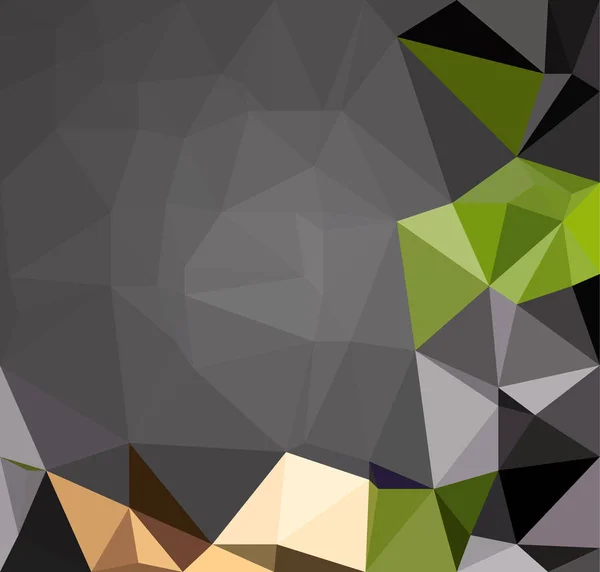 黒緑テクスチャの三角形分割の背景 — ストックベクタ