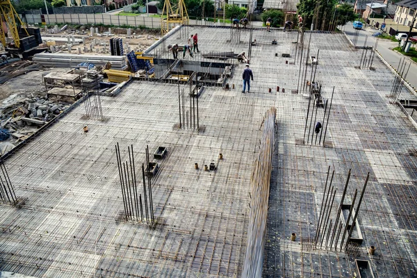 Stylish Construction Background Reinforcement Plate Reinforced Concrete Construction — Stock Photo, Image