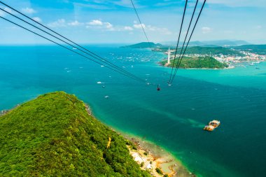 En uzun kablo araba Phu Quoc Adası Vietnam
