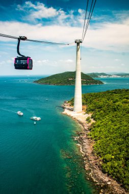 En uzun kablo araba Phu Quoc Adası Vietnam