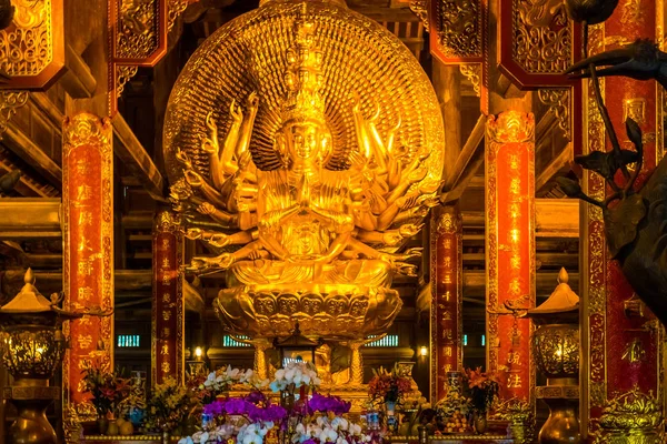 Estatua Buda Oro Complejo Del Templo Pagoda Bai Dinh Trang — Foto de Stock