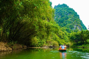 Güzel manzara manzara bambu Trang ile içinde bir Ninh Binh Vietnam