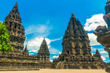 Yogyakarta, Java Adası Endonezya yakınındaki antik mistik Eski Hindu Prambanan Tapınak