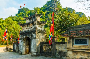 Main temple gate of the King Dinh Tien Hoang comples, Hoa Lu, Ninh Binh, Vietnam clipart