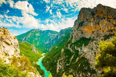 Güzel bakış açısı formu en büyük kanyon Verdon Gorge Kanyon ile Avrupa'nın nehir ve göl, Provence Fransa