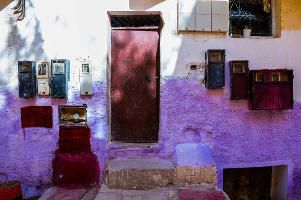 Antigua calle estrecha de la medina más grande del mundo, Unesco, Fez, Marruecos —  Fotos de Stock
