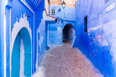 Mavi Medine: Chefchaouen, Morocco, Afrika'nın güzel mavi sokak