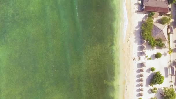 Belle photo aérienne de drone de plage à Gili Trawangan, Lombok, Bali, Indonésie — Video