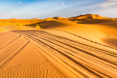 Güzel manzaralı tepeleri Erg African, Sahra Çölü, Merzouga, Fas