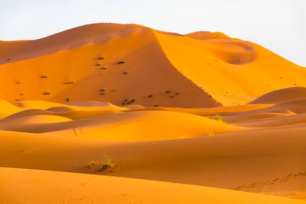 Güzel manzaralı tepeleri Erg African, Sahra Çölü, Merzouga, Fas — Stok fotoğraf