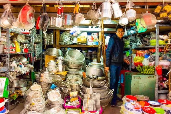 Hanoi Vietnam Feb 2018 Straatverkopers Van Hanoi Stad Meeste Straatverkopers — Stockfoto