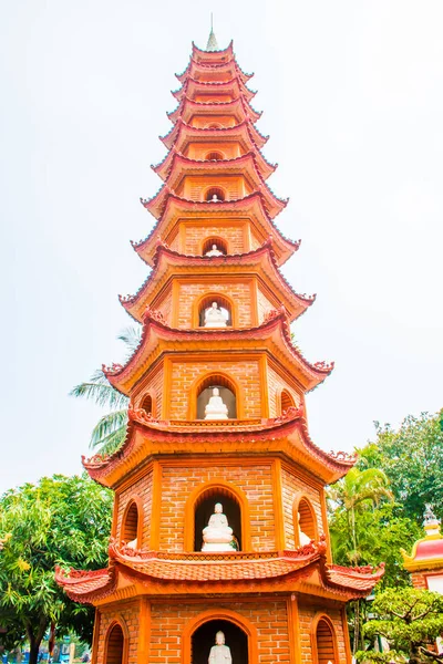 Main Pagoda of the Buddhist Temple Tran Quoc Pagoda, Symbol of Hanoi in Vietnam