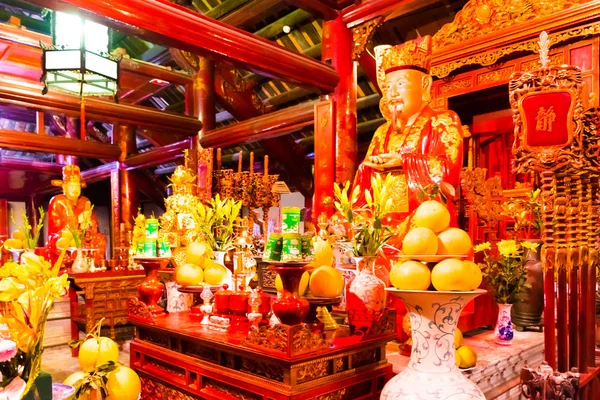 Interior Del Templo Principal Hermoso Templo Literatura Unesco Hanoi Vietnam — Foto de Stock