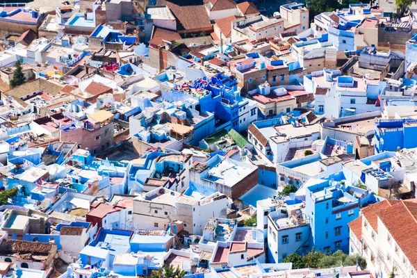 Niebieski Medina Chefchaouen Panoramiczny Widok Góry Viewpoint Maroko Afryce — Zdjęcie stockowe