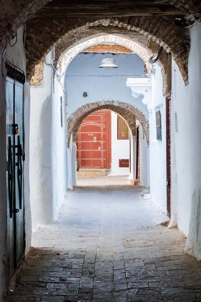 Estrecha Calle Medieval Medina Blanca Ciudad Tetuán Marruecos África —  Fotos de Stock