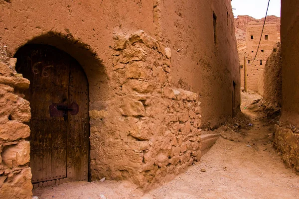 Ancient Moroccan Town Tinghir Old Kasbahs High Atlas Mountains Background — Stock Photo, Image