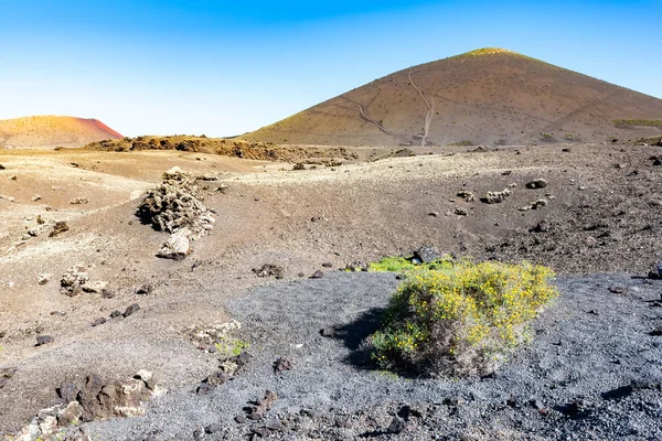 Paysage vulcanique de Caldera de los Cuervos, Parc National de Timanfaya, Lanzarote, Îles Canaries, Espagne — Photo