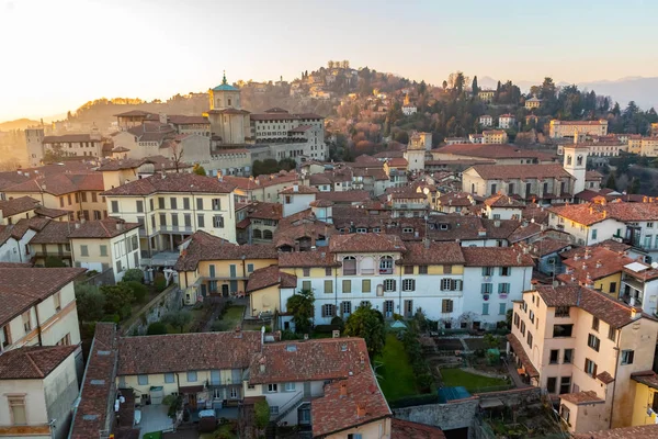 Όμορφη Θέα Στην Παλιά Μεσαιωνική Πόλη Citta Alta Μπέργκαμο Από — Φωτογραφία Αρχείου