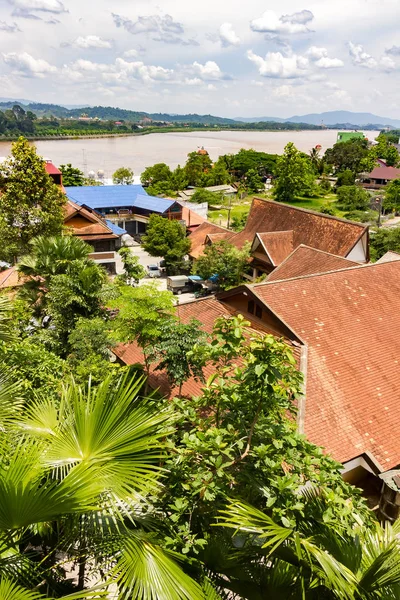 El famoso Triángulo de Oro en el río Mekong, que limita con tres países Tailandia, Myanmar y Laos —  Fotos de Stock