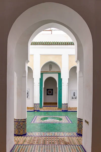 Marrakech, Morocco - November 10, 2018: Inside Interior of Marrakech museum located in The Dar Menebhi Palace — Stock Photo, Image