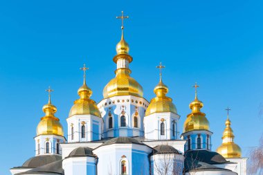 St. Michaels altın kubbeli Manastırı, klasik parlak, Katedral, Ukrayna, Kiev Katedrali kubbeler altın kubbeler