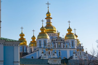 St. Michaels altın kubbeli Manastırı, klasik parlak, Katedral, Ukrayna, Kiev Katedrali kubbeler altın kubbeler