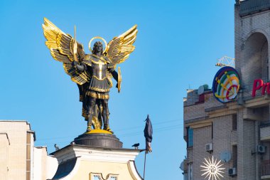 Kiev Ukrayna Bağımsızlık Anıtı. Ukrayna 'nın tarihsel manzaraları