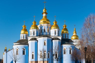 St. Michaels altın kubbeli Manastırı, klasik parlak, Katedral, Ukrayna, Kiev Katedrali kubbeler altın kubbeler