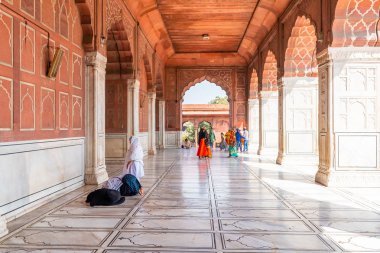 Delhi, Hindistan, Mar 29 2019-Jama Masjid Mosque in Delhi, Hindistan