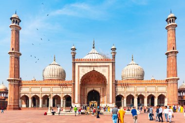 Delhi, Hindistan, Mar 29 2019-Jama Masjid Mosque in Delhi, Hindistan