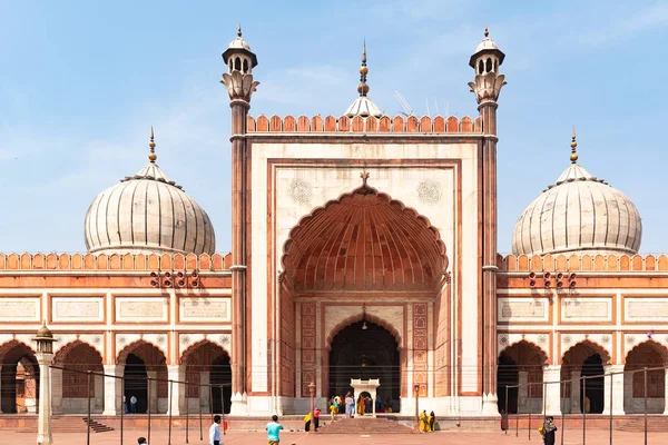 DELHI, ÍNDIA, MAR 29 2019 - Mesquita Jama Masjid no centro de Delhi, Índia — Fotografia de Stock