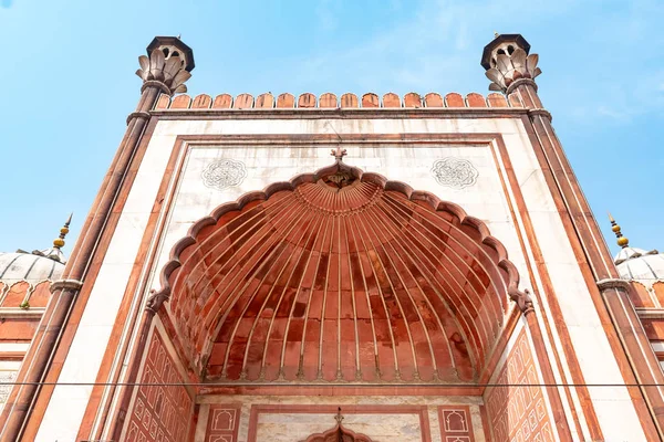 Schöne jama masjid moschee im zentrum des alten delhi, indien — Stockfoto