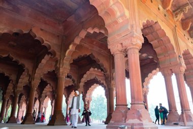 Hindistan, Delhi, The Red Fort, Mar 30 2019-Diwan-ı-am, Yamuna nehrinin kıyısında, kale shahcihan tarafından 17. yüzyıl Delhi Kalesi olarak inşa edildi