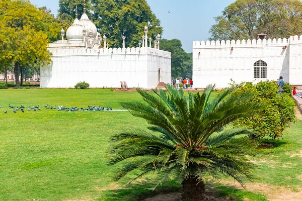 New Delhi, Inde, 30 mars 2019 - Les touristes se promènent dans les Divan-i-Khas et Khas Mahal, complexe Red Fort, Old Delhi, Delhi, Inde — Photo