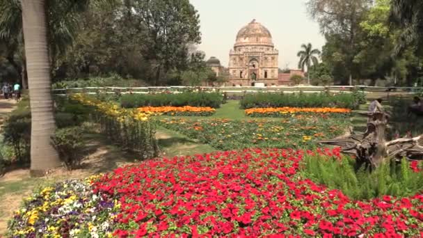 シーシュ・ガンバード - ロディ庭園の最後の系統から墓 - それはデリー、インドのロディガーデンズ市立公園に位置しています, 4k映像ビデオ — ストック動画