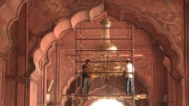 Delhi, Hindistan, 30 Mar 2019 - Jama Mescidi, Delhi. Ulu Cuma Camii Jama Mescidi muhteşem mimarisi, 4k görüntüleri video