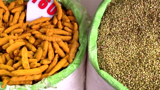 Khari Baoli, the largest wholesale spice market  in Asia in Old Delhi, India, 4k footage video — Stock Video