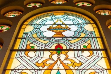 Prag, Çek Cumhuriyeti, 20 Haziran 2019 - Prag, Çek Cumhuriyeti'ndeki Kudüs Jübile Sinagogu'nun içinden görünüm