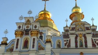 Kiev Saint Michael Gilded Ortodoks katedrali, Ukrayna, 4k görüntüleri video