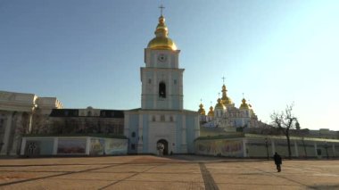 Kiev Saint Michael Gilded Ortodoks katedrali, Ukrayna, 4k görüntüleri video